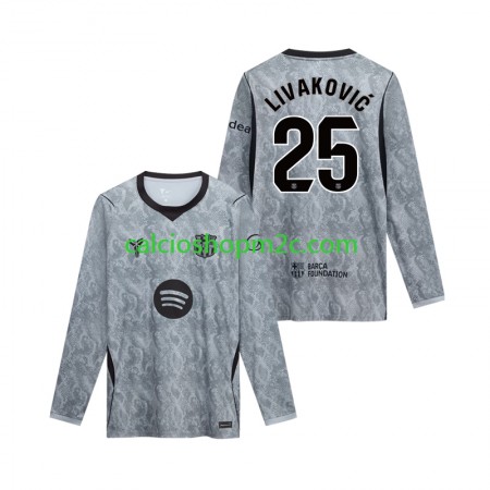 Barcellona Dominik Livakovic 25 Portiere Maglia Trasferta 2026/2027 Manica Lunga Barcellona Dominik Livakovic 25 Portiere Maglia Trasferta 2026/2027 Manica Lunga